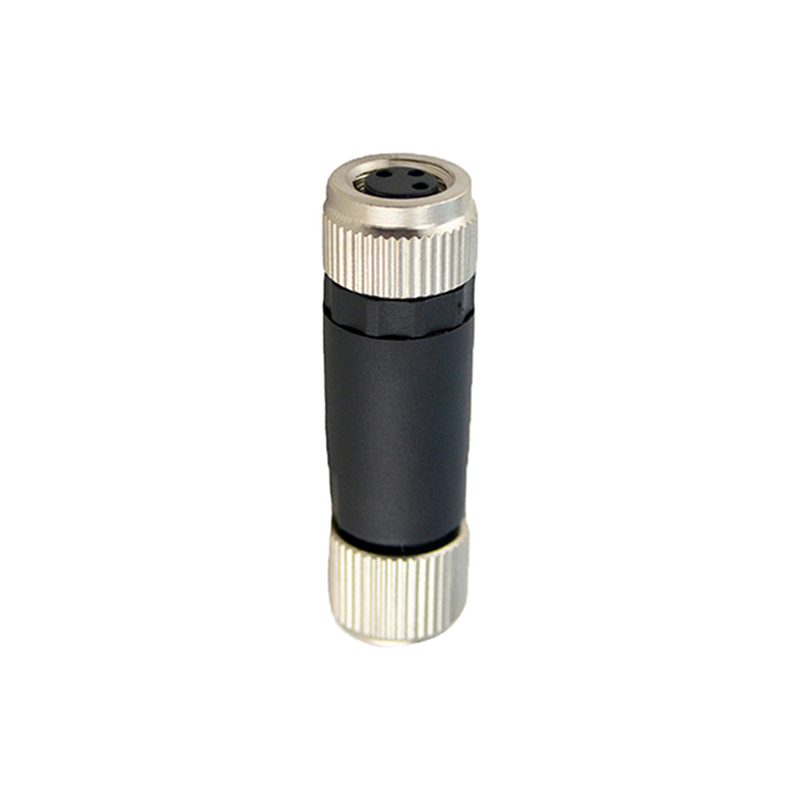 M8 4pins A code female straight plastic assembly connector,unshielded,suitable cable outer diameter 3.5mm-5.0mm